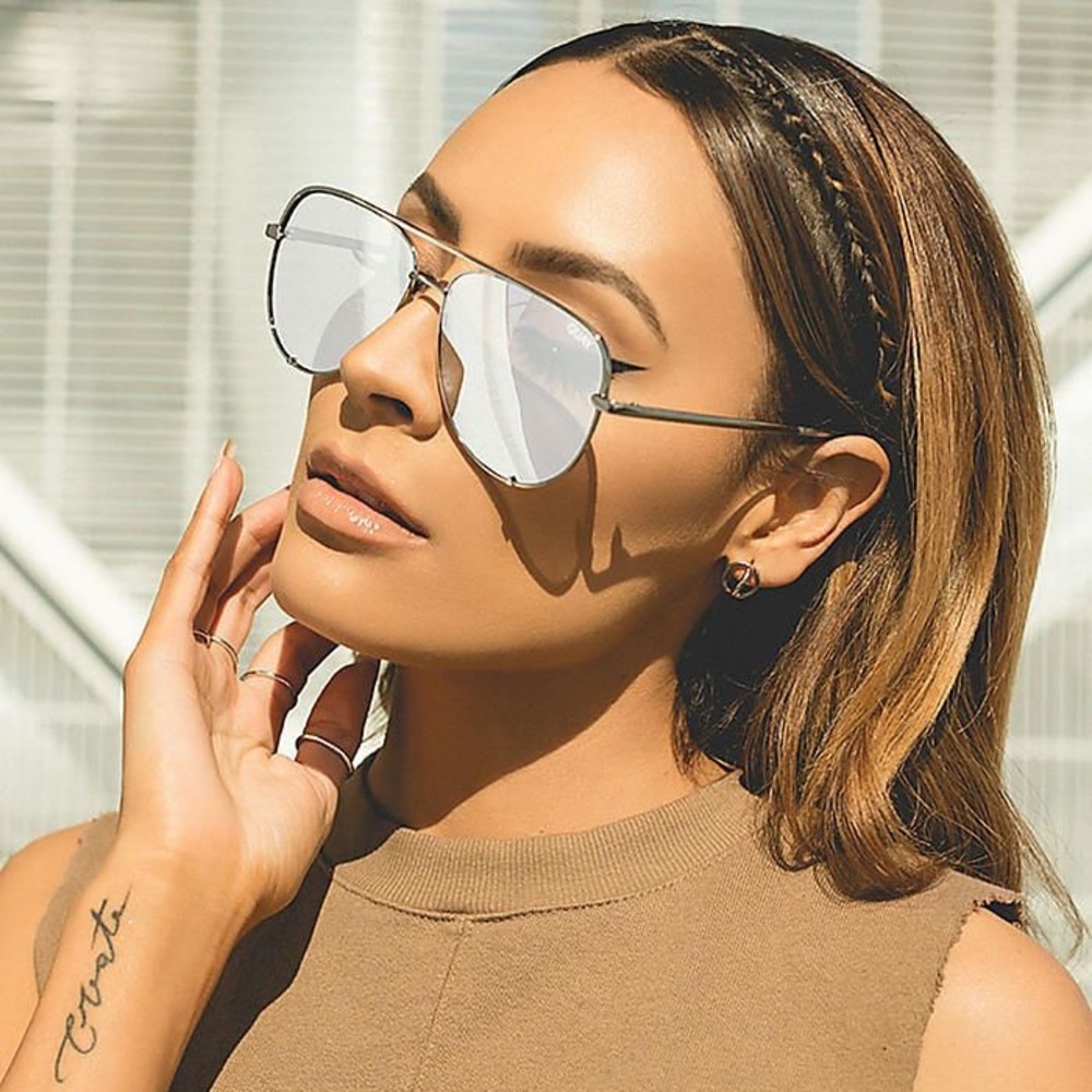 Quay x Desi Perkins High Key Silver Sunglasses